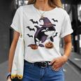 Pumpkin Bat Witch Costume Orca Halloween T-Shirt Gifts for Her