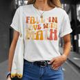Groovy Fall In Love With Math Thanksgiving Math Teacher Fall T-Shirt Gifts for Her