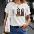Halloween Dog Wearing Ghost Custome Dog Lovers T-Shirt Gifts for Her