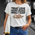 Ilero Amore Significa Silenzio Quando Dormo Divertente Maglietta Regalos para ella
