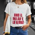 Io Sono Un Uomo Semplice Amo Milano E La Birra Maglietta Regalos para ella