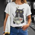 Japanese Cat Cat Eating Ramen Vintage Japanese Noodles T-Shirt Gifts for Her Japanese Cat Cat Eating Ramen Vintage Japanese Noodles T-Shirt Gifts for Her