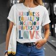 Kindness Equality Inclusion Diversity Love Awareness Retro T-Shirt Gifts for Her