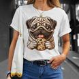 Lindo Carlino Con Diseño De Galleta Dulce Perro Camiseta unisex Regalos para ella
