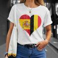 Moitié Espagnole Moitié Belge Un Drapeau Espagne Belgique T-Shirt Cadeaux pour elle