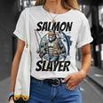 Pesce Salmone Divertente Bigfoot Pesce Salmone Maglietta Regalos para ella