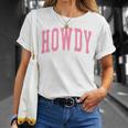 Preppy Cowgirl Varsity Pink Howdy Western Girls T-Shirt Gifts for Her