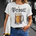 Prost Oktoberfest Bierfest Munich Lederhosen Gray T-Shirt Geschenke für Sie