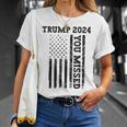 Trump 2024 You Missed Vintage American Flag Trump 2024 T-Shirt Gifts for Her