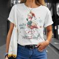 Winteribes Flamingo Christmas Xmas Slogan T-Shirt Geschenke für Sie