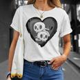 Youth Goth Kid Black Heart & Skulls Alternative Emo Boys Or Girls T-Shirt Gifts for Her