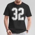 32 De Estilo Jersey Con Diseño De Contorno Blanco Número 32 Camiseta unisex Regalos divertidos