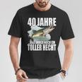 40 Jahre Und Noch Ein Toller Hecht Angler Birthday T-Shirt Lustige Geschenke