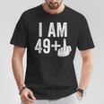 I Am 49 Plus Middle Finger 50Th Birthday T-Shirt Lustige Geschenke