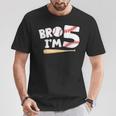 5Th Birthday Boy Bro I'm 5 Year Old Baseball Theme T-Shirt Personalized Gifts