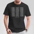 Alfabeto Binario Abc Números En Camisa De Código Binario Camiseta unisex Regalos divertidos