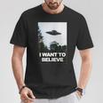 Alien Ufo Hunter I Want To Believe T-Shirt Lustige Geschenke