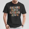 Alles Gute Zum 48 Geburtstag 48 Jahre Alt Fantastisch Seit September 1974 T-Shirt Lustige Geschenke