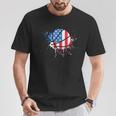 American Flag Baller Dunking Usa Flag Basketball T-Shirt Lustige Geschenke