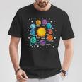 Astronomía Niños Sistema Solar Planetas Sol Universo Camiseta unisex Regalos divertidos