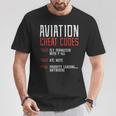 Aviation Cheat Codes Airplane Humor Pilot Atc Maglietta Regalos divertidos