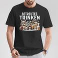 Betreutes Trinken Alpaca Motto Beer Drinking T-Shirt Lustige Geschenke