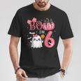 Boo I'm 6 Years Old Ghost 6Th Birthday Halloween Ghost Girls T-Shirt Personalized Gifts