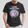 Camicia Di Maiale Tirata Per Uomini E Donne I Love Pulled Pork Maglietta Regalos divertidos