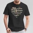 Camo American Flag Heart Camouflage Patriotic Veterans Day T-Shirt Unique Gifts