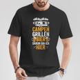 Camping Barbecue Beer Darum Bin Ich Hier Camping S T-Shirt Lustige Geschenke