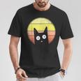 Cat Sunset Sunset Cat Retrointage T-Shirt Lustige Geschenke