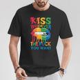 Christopher Street Day With Kiss Wen Zum Teufel Du Willst T-Shirt Lustige Geschenke