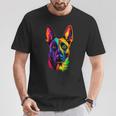 Colorful Belgian Malinois Lover Brave Dog Black T-Shirt Funny Gifts