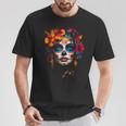 Colourful La Catrina Sugar Skull Woman Dia De Los Muertos T-Shirt Lustige Geschenke