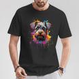 Colourful Miniature Schnauzer Dog T-Shirt Lustige Geschenke