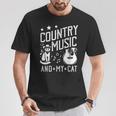 Country Music And My Cat Song Lover Country Songs T-Shirt Personalized Gifts