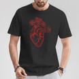 Cuore Punk Rock Con Rose E Spine Maglietta Regalos divertidos