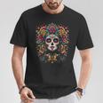 De Los Muertos La Catrina Giorno Dei Morti Sugar Skull Donne Maglietta Regalos divertidos