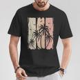 Deacaciones Sunset Palmeras Playa Retro Tropical Beach Sin Mangas Camiseta unisex Regalos divertidos