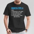 Diabete Tipo 1 Definizione Divertente Nastro Blu T1d Guerriero Maglietta Regalos divertidos