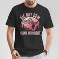 Die Mit Dem Hund Wandert Bergsteiger Berge Dog Lovers T-Shirt Lustige Geschenke