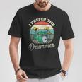 Divertido Rock Music Band Drum Player Retrointage Camiseta unisex Regalos divertidos