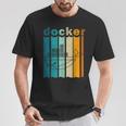 Docker Linux Devops Programming Coding Retro Computer Scientist T-Shirt Lustige Geschenke