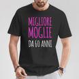 Donna Maglia Miglior Moglie Regalo Anniversario 60 Anni Matrimonio Con Collo A Maglietta Regalos divertidos