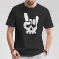 Donna Skull Rock Hands Grunge Punk Music Con Collo A Maglietta Regalos divertidos