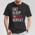 Eat Sleep Dive Repeat Diving Scuba Diver T-Shirt Unique Gifts