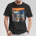 El Gato Grito Parodia Divertido Gatito Arte Pintura Gato Camiseta unisex Regalos divertidos
