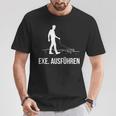 Exe Run Programmer Programming Computer Nerd T-Shirt Lustige Geschenke