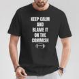 Fantasy Football Quote Keep Calm And Blame The Commissioner T-Shirt Personalized Gifts