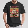 Fitness Jesus Is My Spotterintage T-Shirt Lustige Geschenke